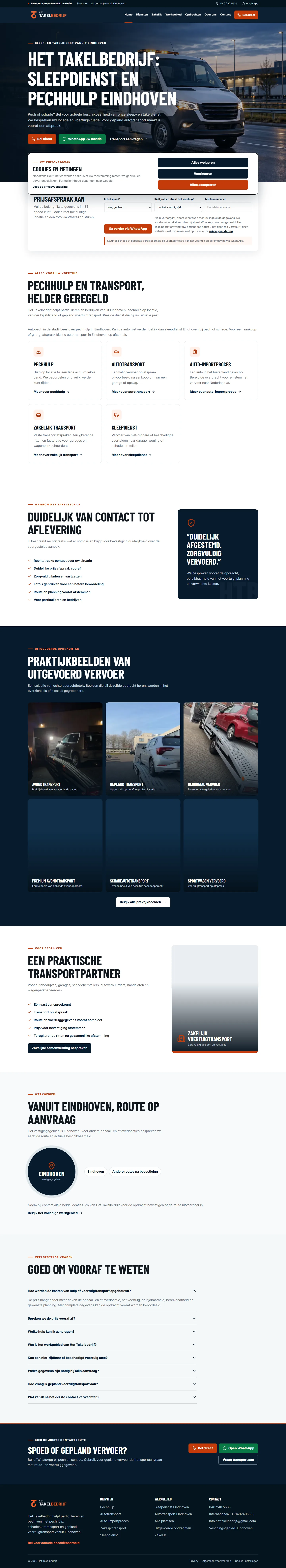 Homepage van Het Takelbedrijf